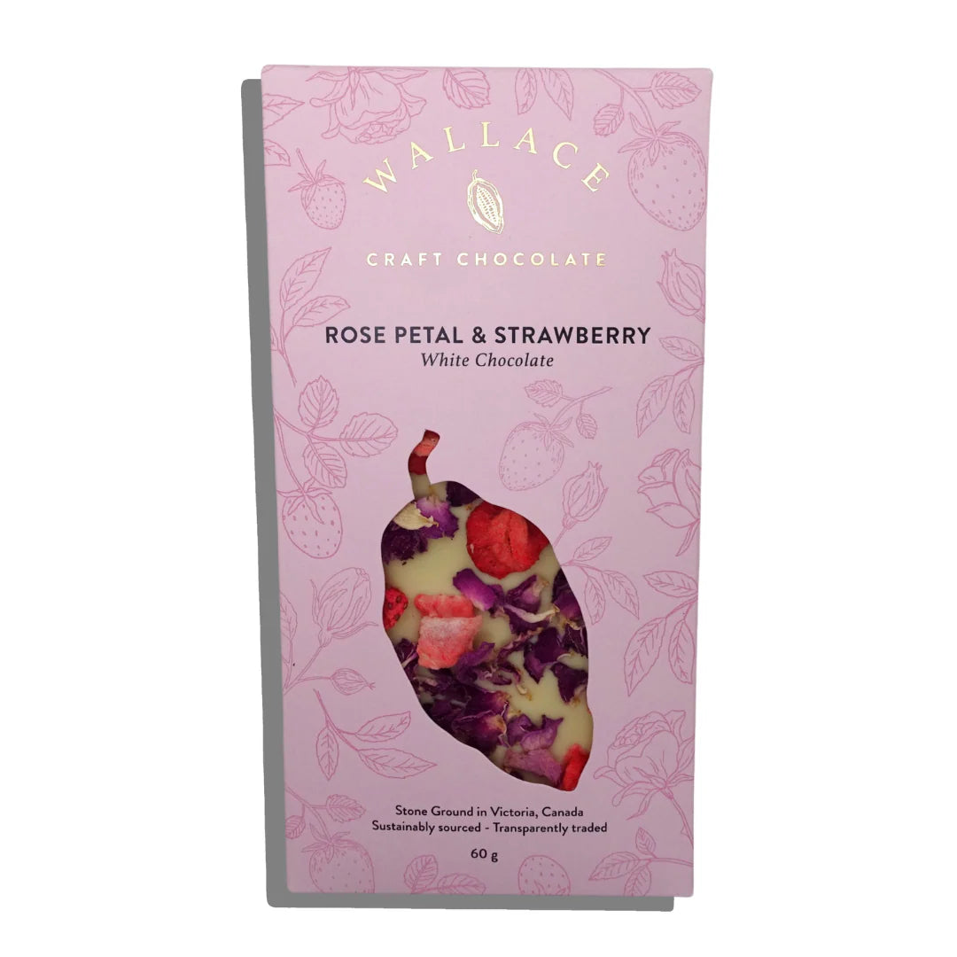 Rose Petals & Strawberries White Chocolate Bar